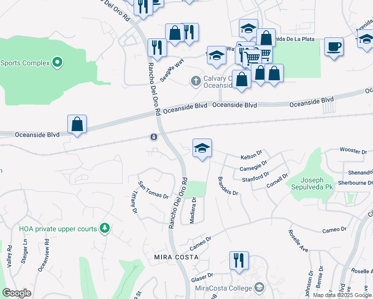 map of restaurants, bars, coffee shops, grocery stores, and more near 702 Sea Cliff Way in Oceanside
