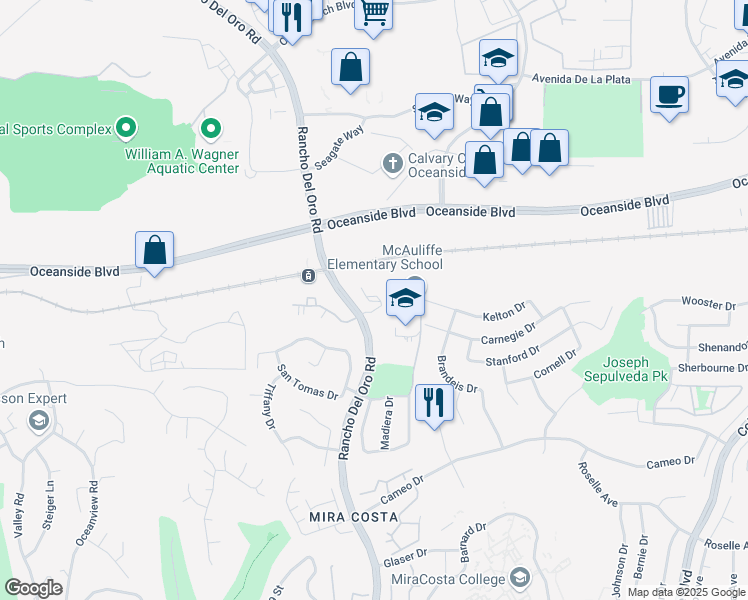 map of restaurants, bars, coffee shops, grocery stores, and more near 704 Sea Cliff Way in Oceanside