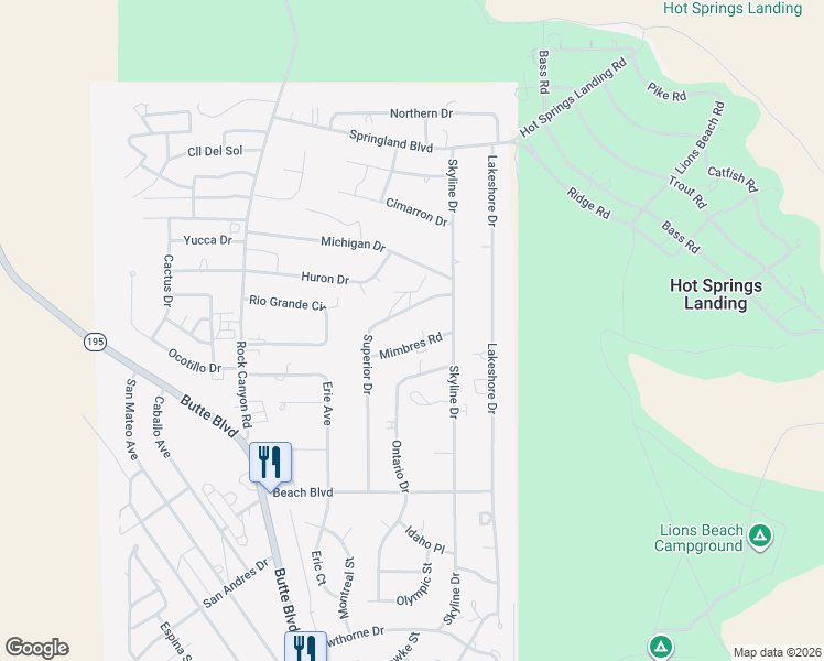 map of restaurants, bars, coffee shops, grocery stores, and more near 107 Mimbres Drive in Truth or Consequences