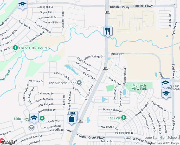 map of restaurants, bars, coffee shops, grocery stores, and more near 14529 Little Anne Drive in Little Elm