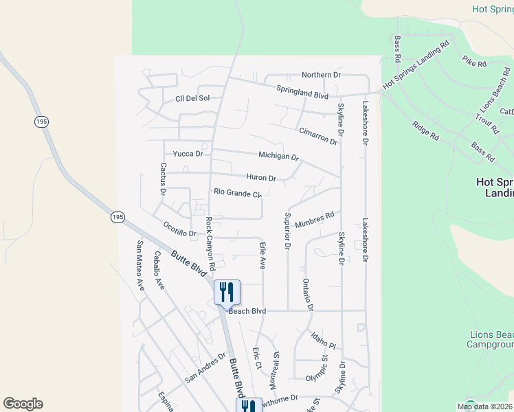 map of restaurants, bars, coffee shops, grocery stores, and more near 205 Rio Grande Circle in Truth or Consequences