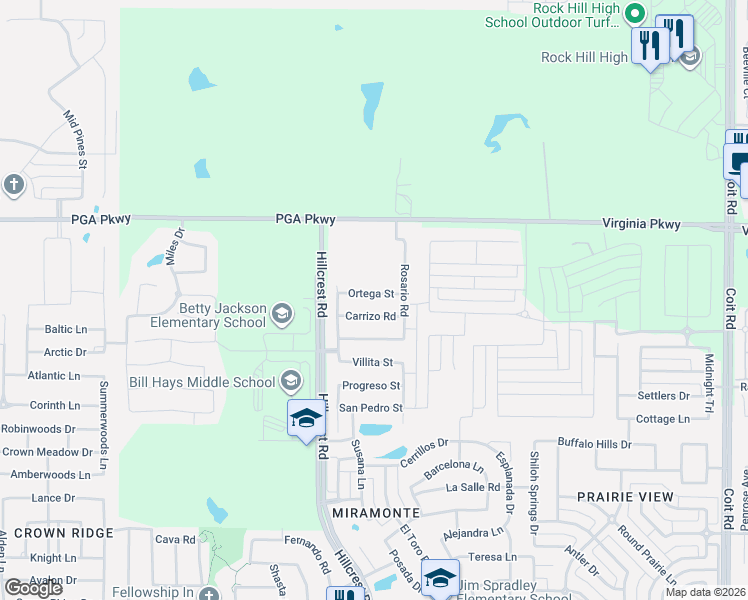 map of restaurants, bars, coffee shops, grocery stores, and more near 11111 Ortega Street in Frisco