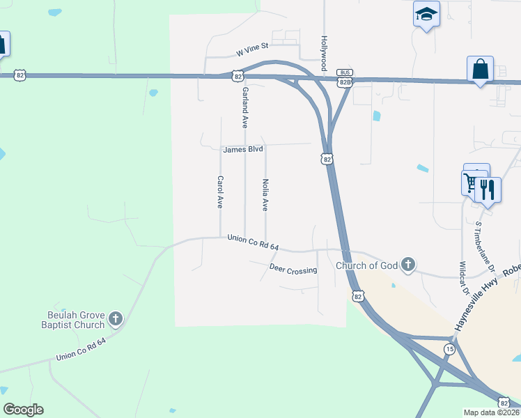 map of restaurants, bars, coffee shops, grocery stores, and more near 620 Nolia Avenue in El Dorado