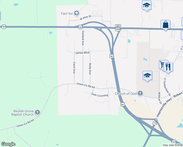 map of restaurants, bars, coffee shops, grocery stores, and more near 619 Nolia Avenue in El Dorado
