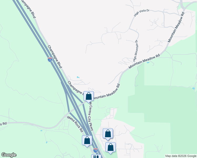 map of restaurants, bars, coffee shops, grocery stores, and more near 27002 Mountain Meadow Road in Escondido
