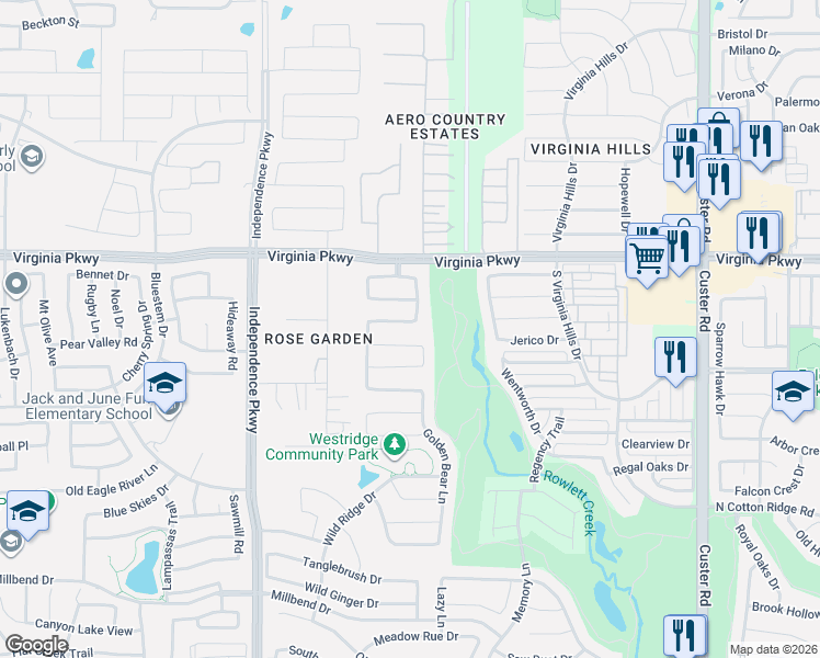 map of restaurants, bars, coffee shops, grocery stores, and more near 9604 Mystic Dunes Drive in McKinney