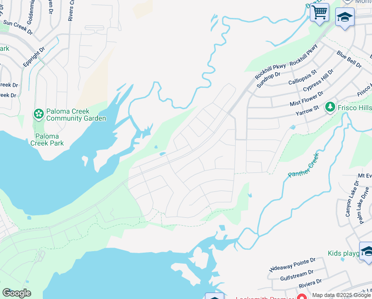 map of restaurants, bars, coffee shops, grocery stores, and more near 1516 Torrent Drive in Little Elm