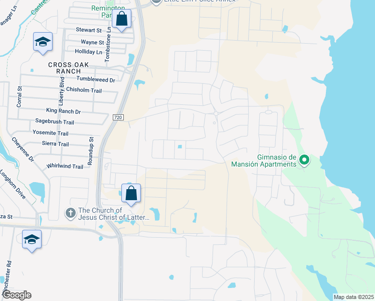 map of restaurants, bars, coffee shops, grocery stores, and more near 157 Lloyd's Road in Little Elm
