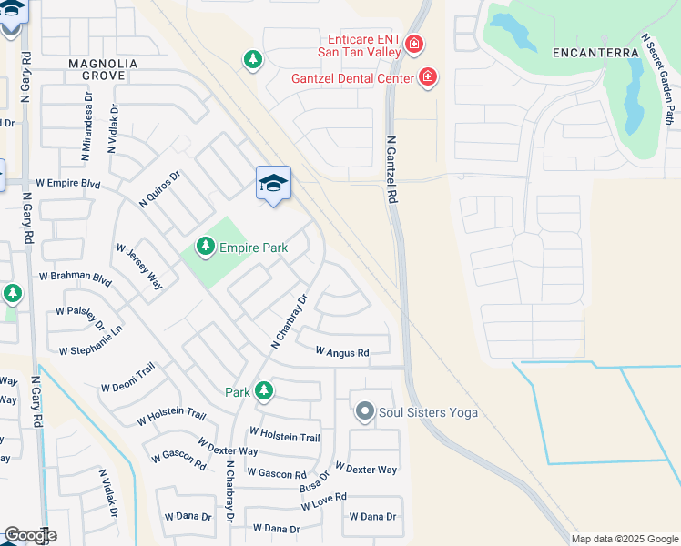 map of restaurants, bars, coffee shops, grocery stores, and more near 35601 North Danish Red Trail in Queen Creek