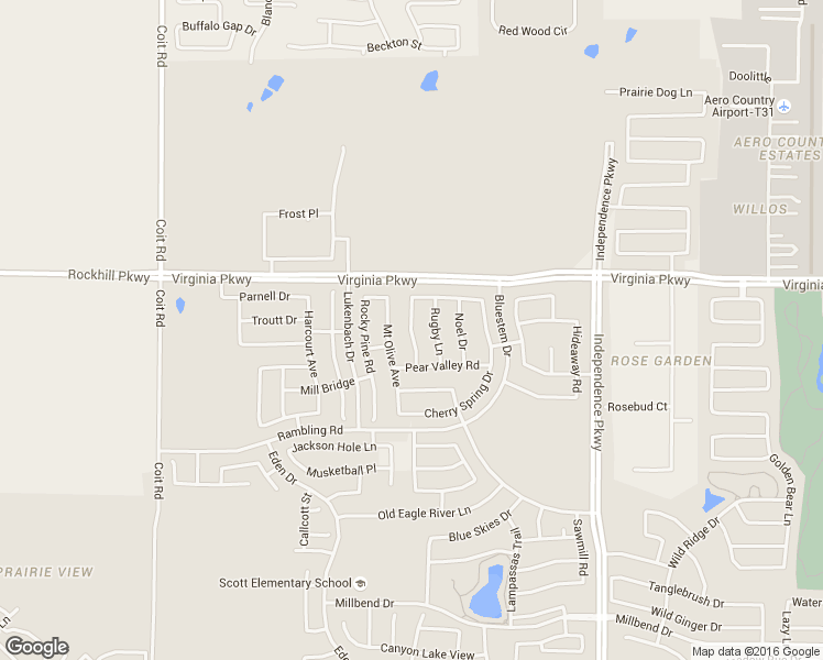 map of restaurants, bars, coffee shops, grocery stores, and more near Whitman Drive in McKinney