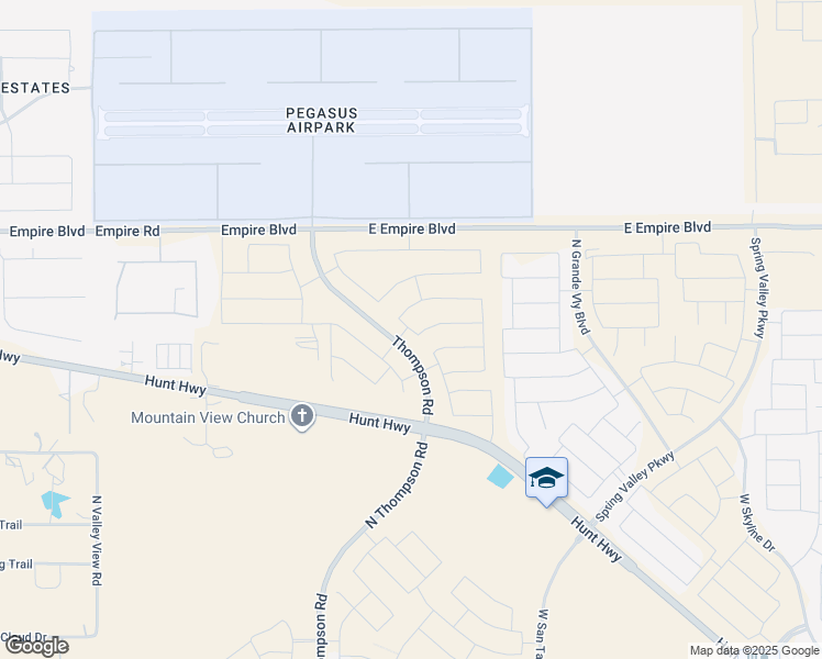 map of restaurants, bars, coffee shops, grocery stores, and more near 4128 West Hunt Highway in Queen Creek