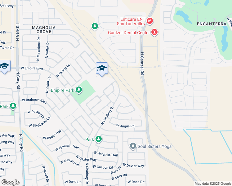 map of restaurants, bars, coffee shops, grocery stores, and more near 204 West Belmont Red Circle in San Tan Valley