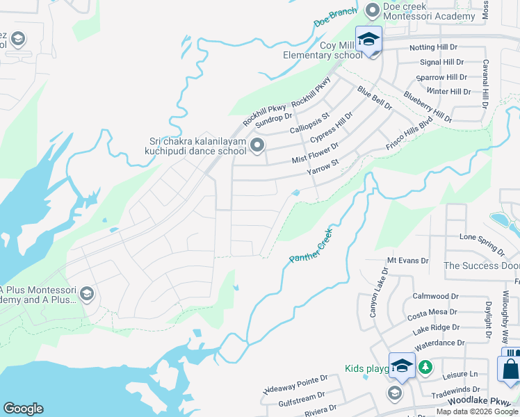 map of restaurants, bars, coffee shops, grocery stores, and more near 1104 Horsetail Drive in Little Elm