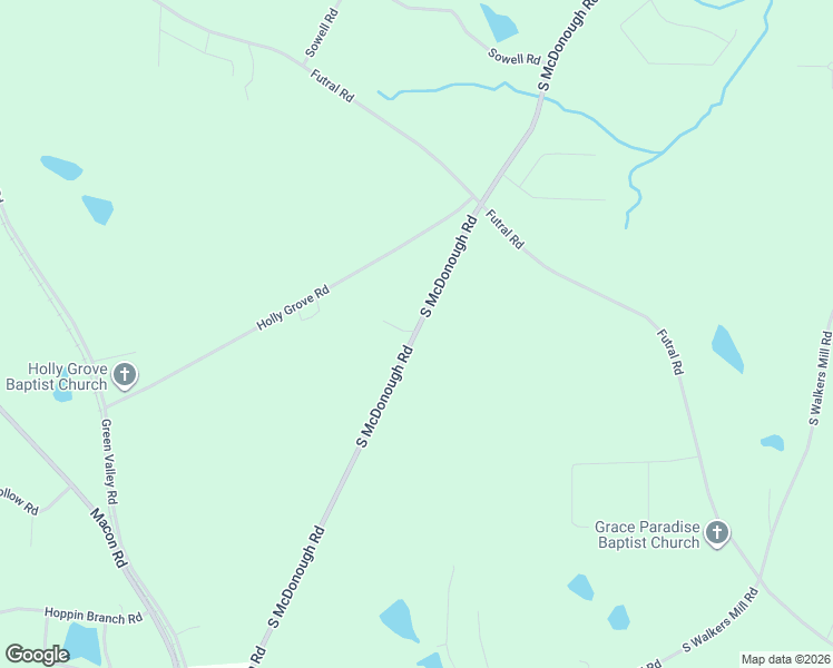 map of restaurants, bars, coffee shops, grocery stores, and more near 1693 South McDonough Road in Griffin