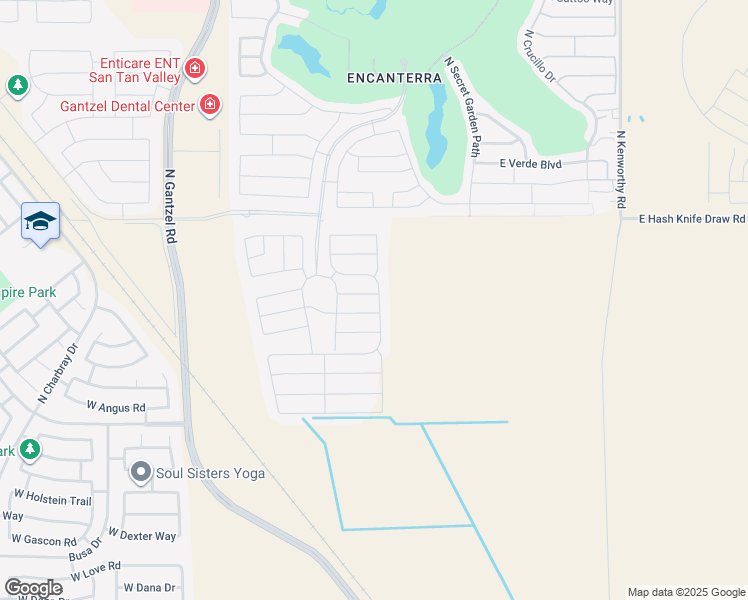 map of restaurants, bars, coffee shops, grocery stores, and more near 865 Garden Basket Drive in San Tan Valley