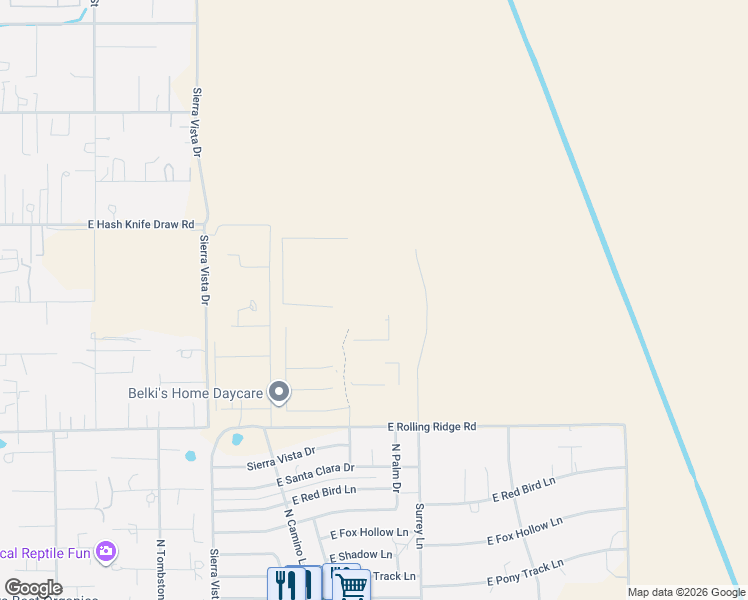 map of restaurants, bars, coffee shops, grocery stores, and more near 5751 East California Court in Queen Creek