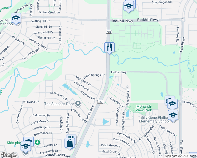 map of restaurants, bars, coffee shops, grocery stores, and more near 14512 Richmond Circle in Little Elm