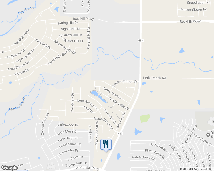 map of restaurants, bars, coffee shops, grocery stores, and more near 14717 Eaglemont Drive in Little Elm