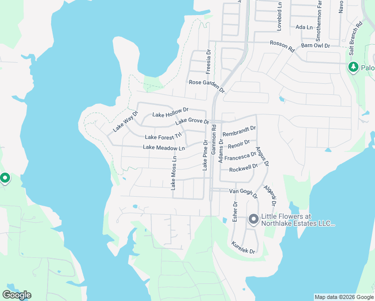 map of restaurants, bars, coffee shops, grocery stores, and more near 1108 Lake Woodland Drive in Little Elm