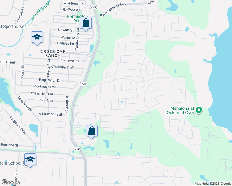 map of restaurants, bars, coffee shops, grocery stores, and more near 157 Lloyd's Road in Little Elm
