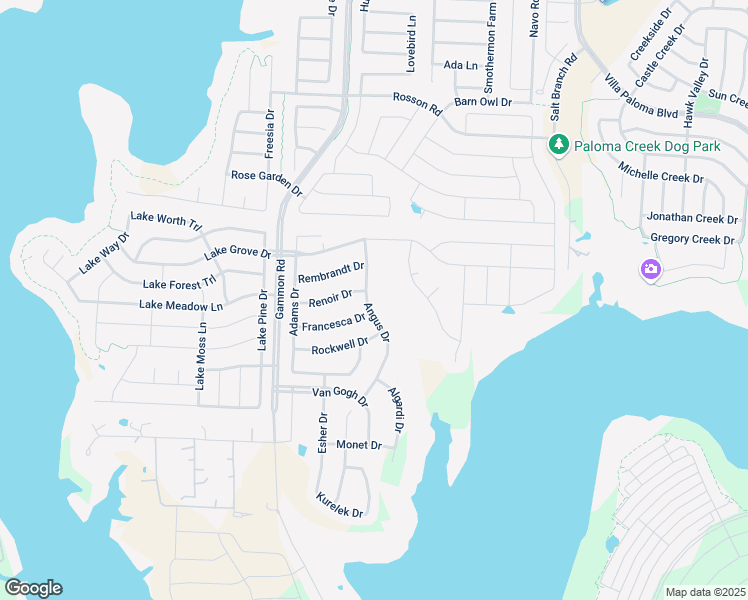 map of restaurants, bars, coffee shops, grocery stores, and more near 1717 Angus Drive in Little Elm