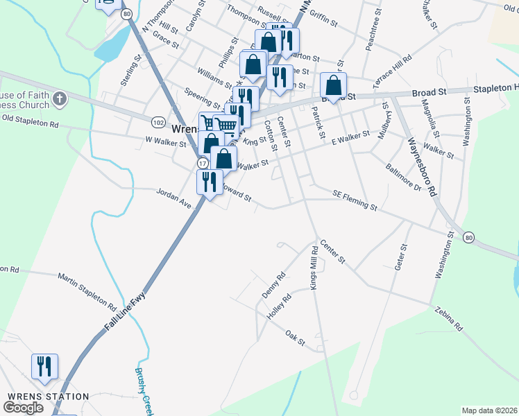 map of restaurants, bars, coffee shops, grocery stores, and more near 2 Howard Street in Wrens