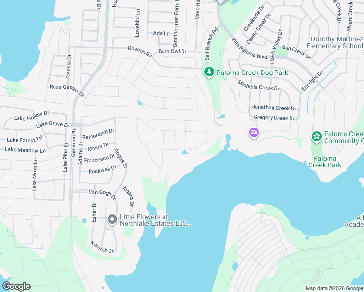 map of restaurants, bars, coffee shops, grocery stores, and more near 1383 Salt Branch Road in Little Elm