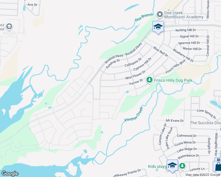 map of restaurants, bars, coffee shops, grocery stores, and more near 1216 Yarrow Street in Little Elm