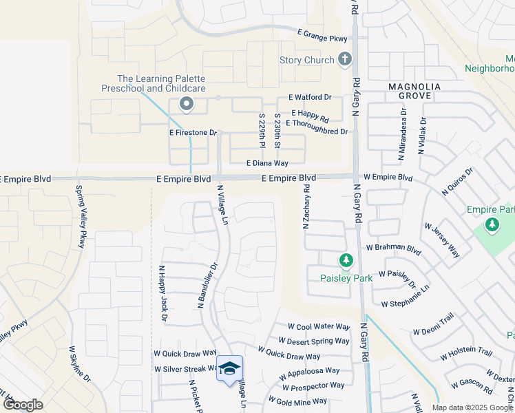 map of restaurants, bars, coffee shops, grocery stores, and more near 2148 Angelo Way in San Tan Valley
