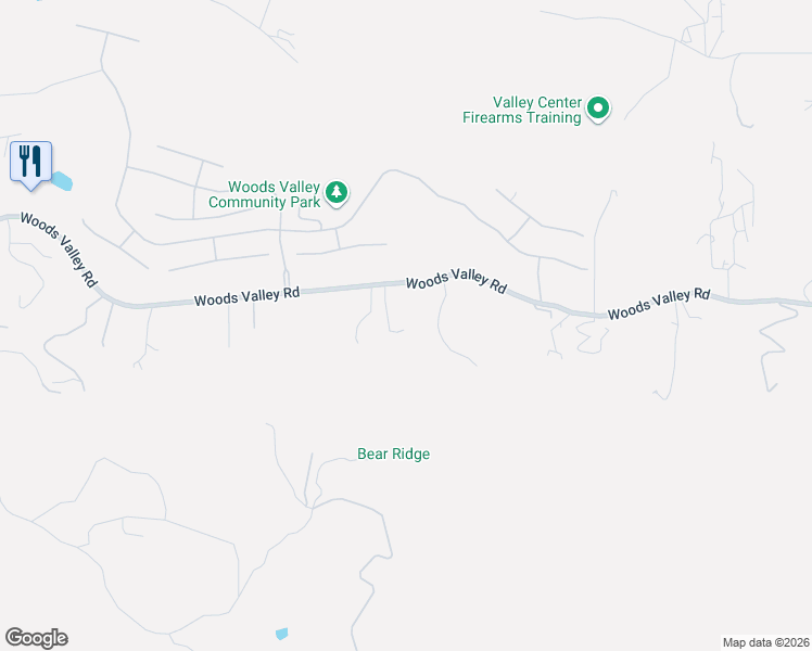 map of restaurants, bars, coffee shops, grocery stores, and more near 14621 Woods Valley Road in Valley Center