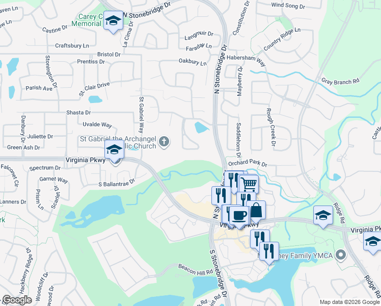map of restaurants, bars, coffee shops, grocery stores, and more near 113 Haddington Lane in McKinney