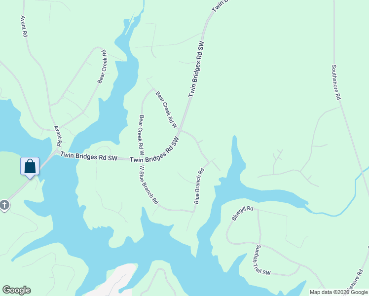 map of restaurants, bars, coffee shops, grocery stores, and more near 104 Blue Branch Road East in Eatonton