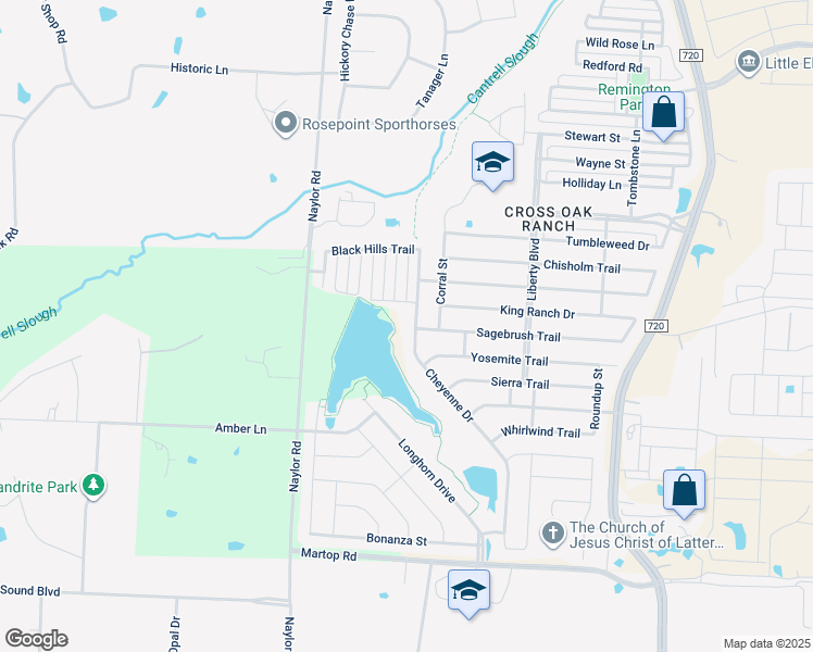 map of restaurants, bars, coffee shops, grocery stores, and more near 724 Cheyenne Drive in Aubrey
