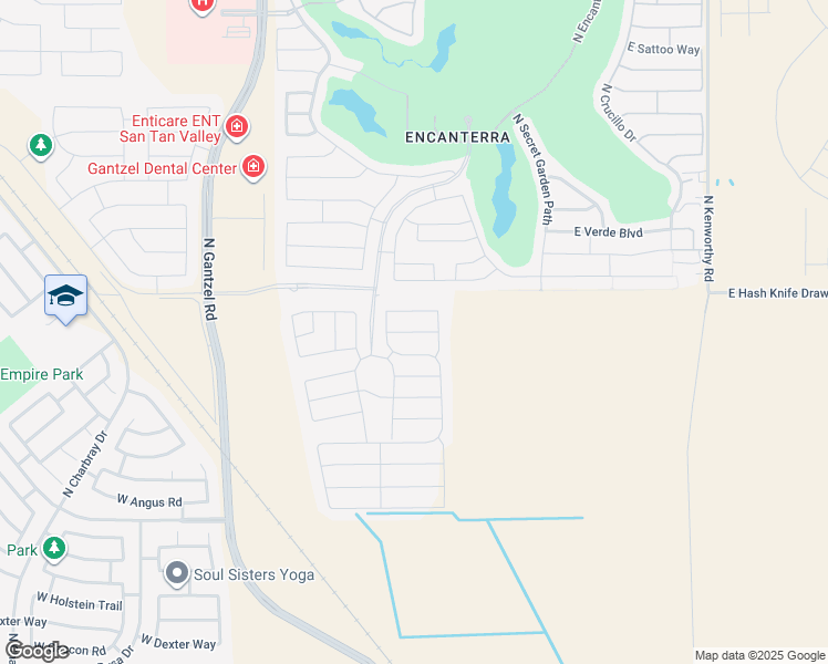 map of restaurants, bars, coffee shops, grocery stores, and more near 741 E La Palta St in San Tan Valley