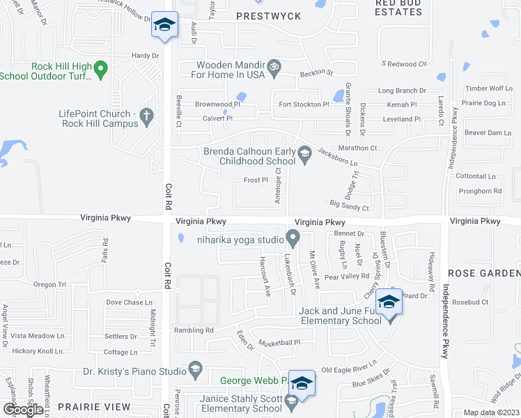 map of restaurants, bars, coffee shops, grocery stores, and more near Marble Falls Place in McKinney