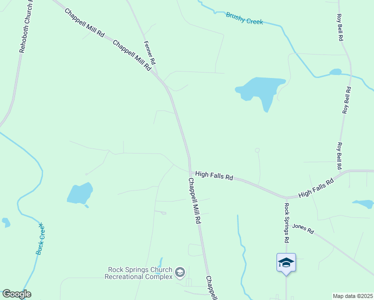 map of restaurants, bars, coffee shops, grocery stores, and more near 1261 Chappell Mill Road in Jackson