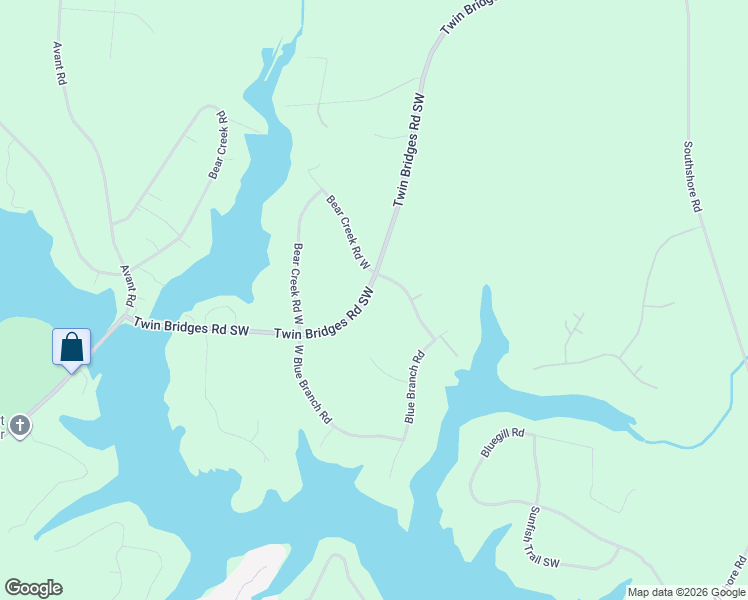 map of restaurants, bars, coffee shops, grocery stores, and more near 104 Blue Branch Road East in Eatonton