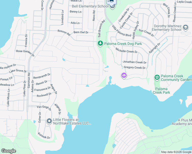 map of restaurants, bars, coffee shops, grocery stores, and more near 1383 Salt Branch Road in Little Elm