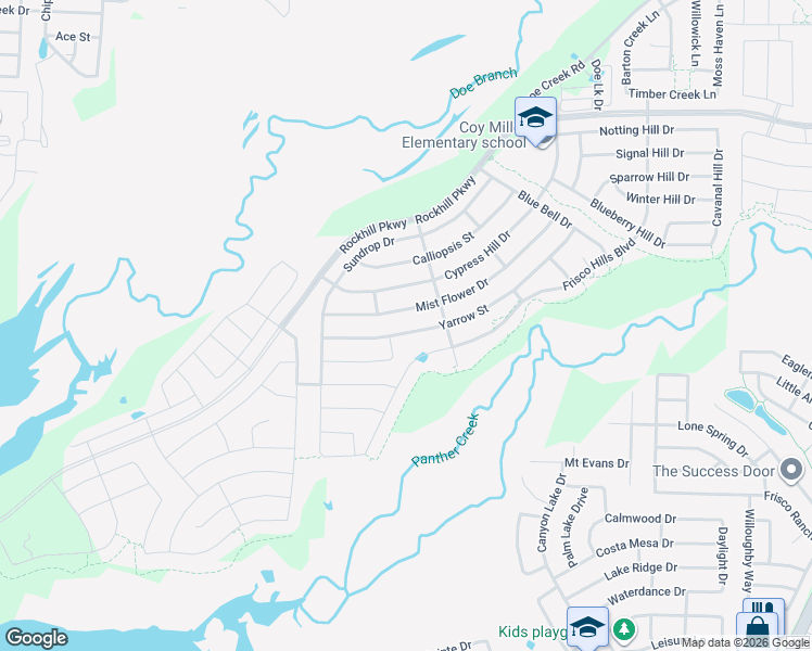 map of restaurants, bars, coffee shops, grocery stores, and more near 1001 Yarrow Street in Little Elm