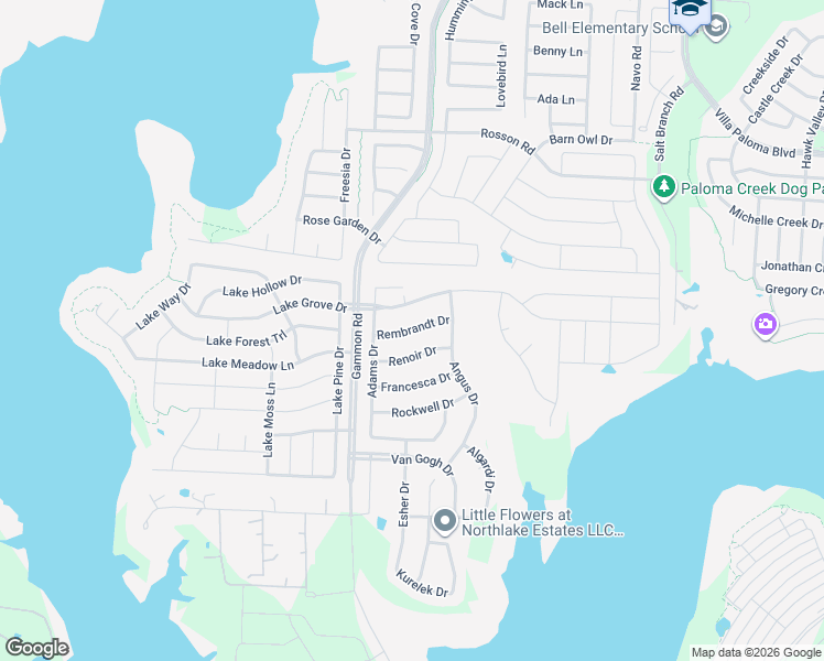 map of restaurants, bars, coffee shops, grocery stores, and more near 1344 Rembrandt Drive in Little Elm