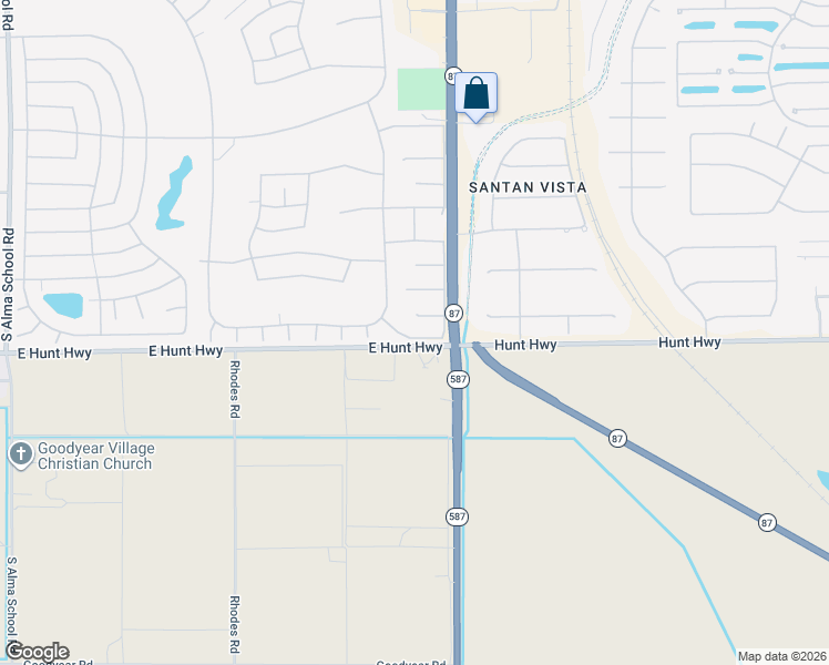 map of restaurants, bars, coffee shops, grocery stores, and more near 11114 East Navajo Drive in Sun Lakes