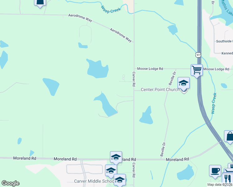 map of restaurants, bars, coffee shops, grocery stores, and more near 1775 Carver Road in Griffin