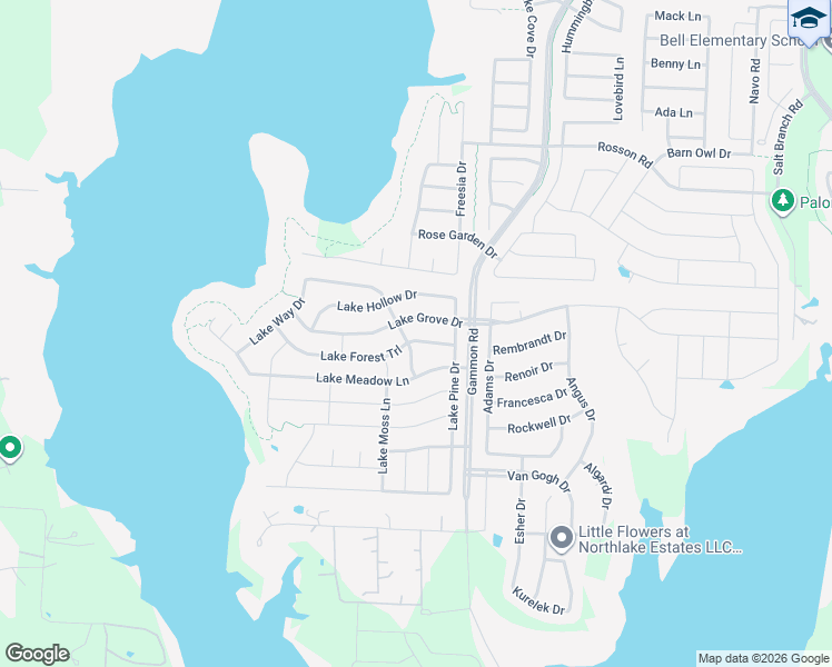 map of restaurants, bars, coffee shops, grocery stores, and more near 1005 Lake Forest Trail in Little Elm