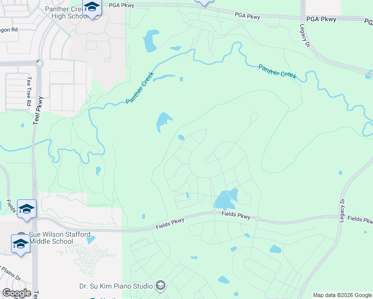 map of restaurants, bars, coffee shops, grocery stores, and more near Teel Parkway in Frisco