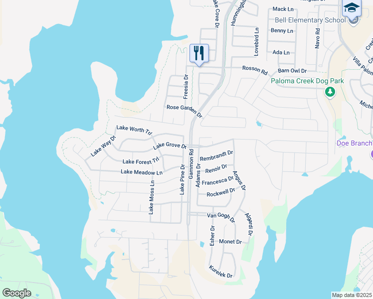 map of restaurants, bars, coffee shops, grocery stores, and more near 1601 Lake Pine Drive in Little Elm