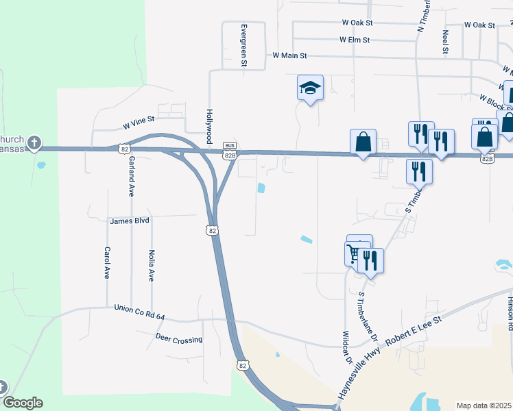 map of restaurants, bars, coffee shops, grocery stores, and more near 550 Beverly Drive in El Dorado