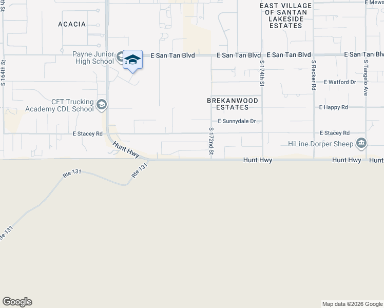 map of restaurants, bars, coffee shops, grocery stores, and more near 3529 East Starflower Drive in Queen Creek