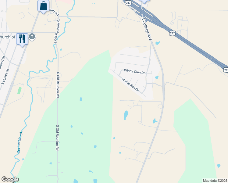 map of restaurants, bars, coffee shops, grocery stores, and more near 120 Spring Run Drive in Decatur