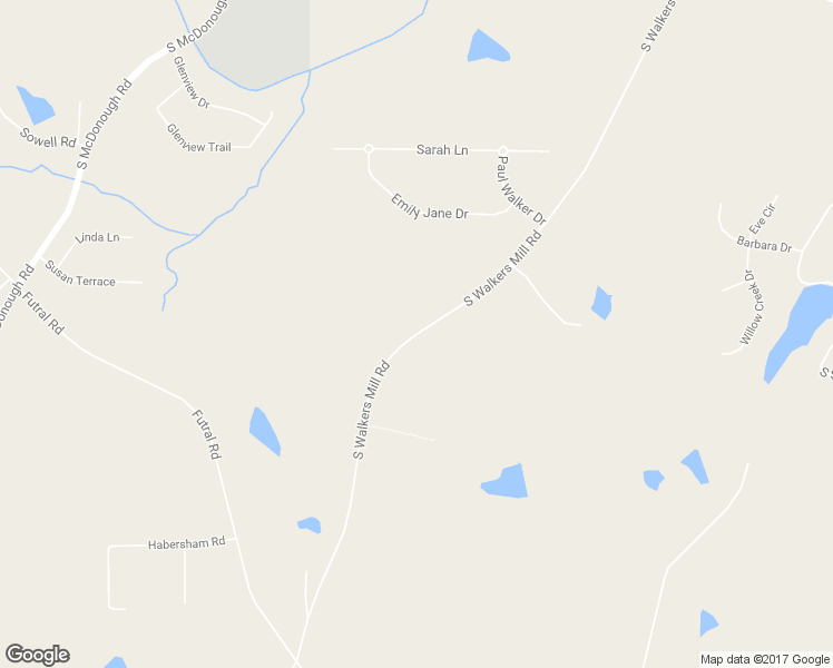 map of restaurants, bars, coffee shops, grocery stores, and more near 1722 South Walkers Mill Road in Griffin