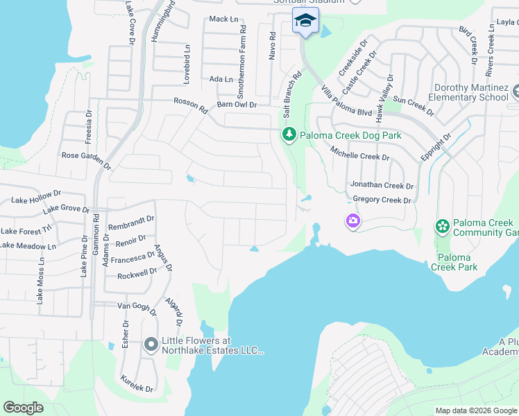 map of restaurants, bars, coffee shops, grocery stores, and more near 1820 Spoonbill Drive in Little Elm